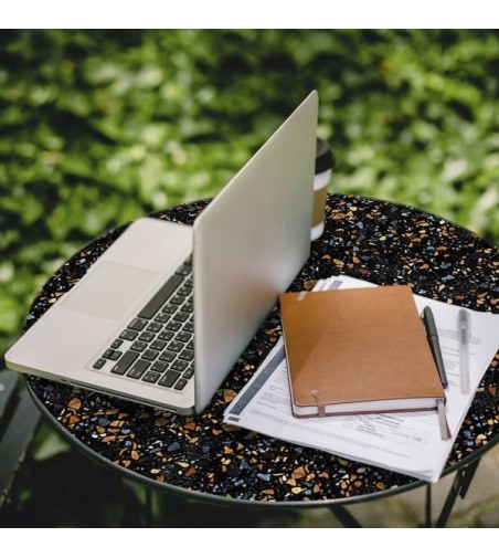 Vinilo Terrazo Vincent Negro 200X100cm mate