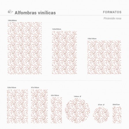 Alfombra vinílica con estampado pirámide rosa