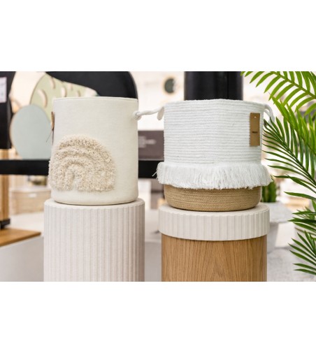 PONGOTODO REDONDO TEJIDO BLANCO Y MARRÓN