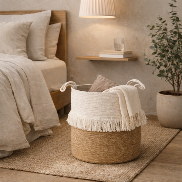 Cesto PONGOTODO Tejido blanco y marrón