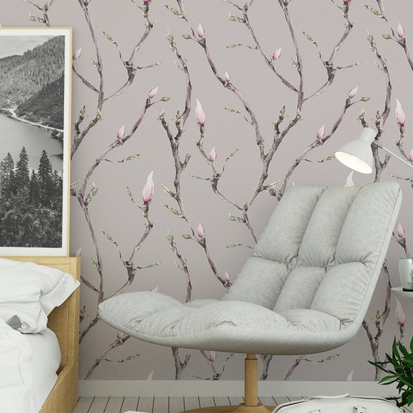 Ambiente del Papel pintado autoadhesivo con estampado Bloom Rosa