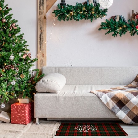 Alfombra Vinílica Tartán Navideño