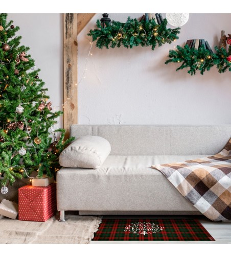 Alfombra Vinílica Tartán Navideño