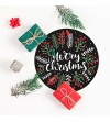 Pack de 6 manteles Merry Christmas Red