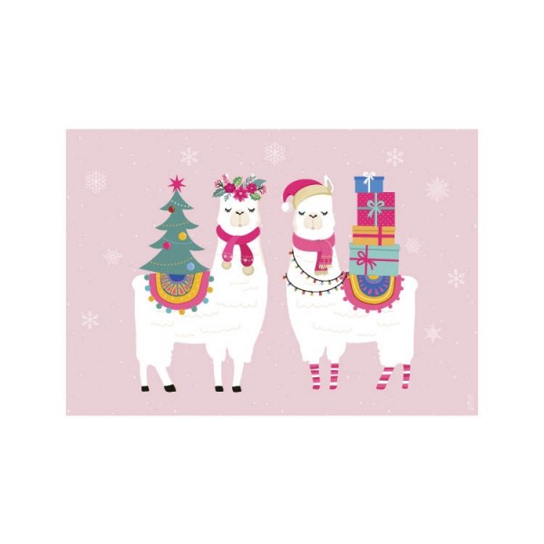 Pack de 6 manteles Alpacas Navidad