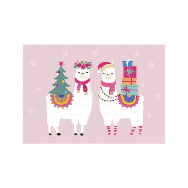 Packs de 6 manteles Alpacas Navidad
