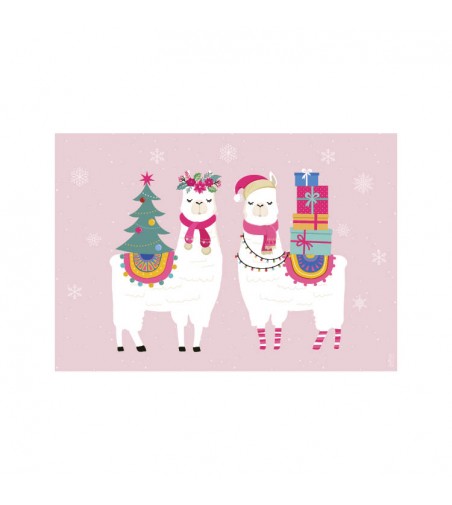 Pack de 6 manteles Alpacas Navidad