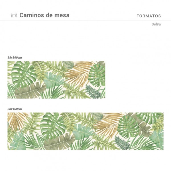  Camino de mesa con estampado Selva.