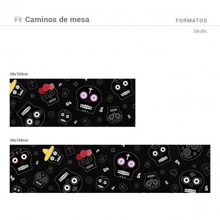 Camino de mesa con estampado  Skulls