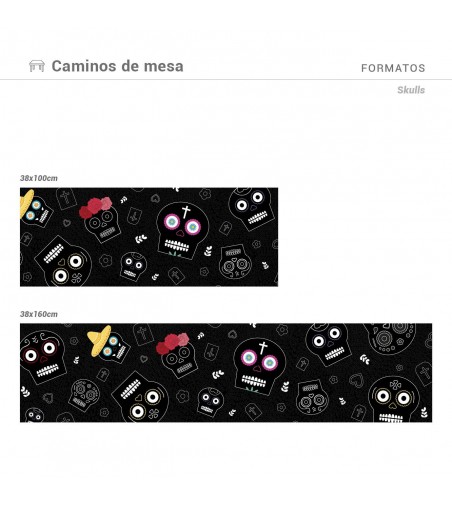 Camino de mesa Skulls