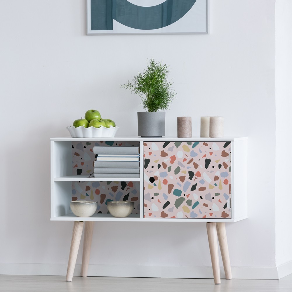 Vinilo para muebles con estampado Terrazo Blush