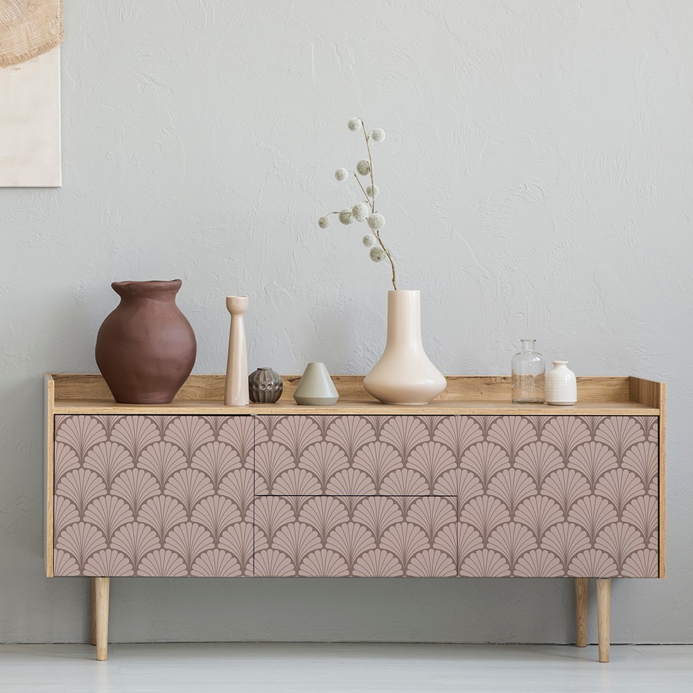 Vinilo para muebles con estampado palms maquillaje